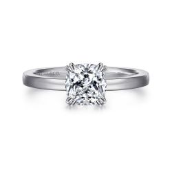 Paula - 14K White Gold Cushion Cut Semi Mount Engagement Ring