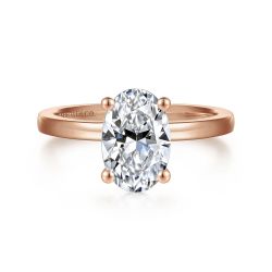 Paula - 14K Rose Gold Oval Diamond Engagement Ring