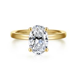 Paula - 14K Yellow Gold Oval Semi Mount Engagement Ring