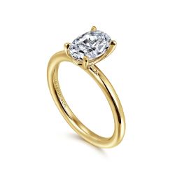 Lark - 14K Yellow Gold Oval Solitaire Semi Mount Engagement Ring