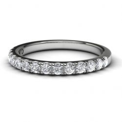 14k White Gold Wedding Band Front View