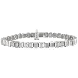  Essence of Elegance Lab Grown 6 ctw Baguette Diamond Tennis Bracelet