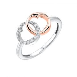 10KT Pink Gold & Diamond Ring 1/10 ctw