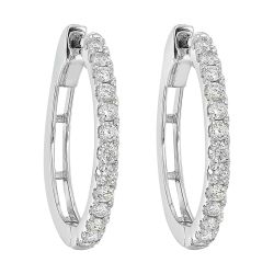 Luminous Grace 0.25ctw Diamond Round Hoops