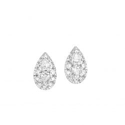 Silver White Gold Earring 1/4ctw