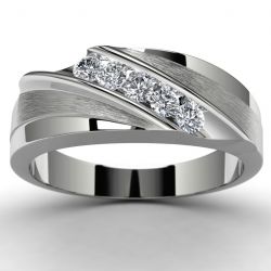 10k White Gold Diamond Wedding Ring Angle