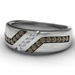 10k White Gold Diamond Wedding Ring Front View