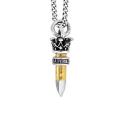 King Baby .22 Caliber Bullet w/Silver Ring Pendant