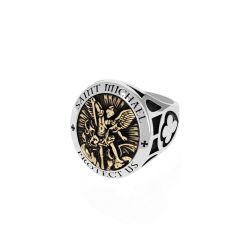 King Baby Saint Michael Ring w/ Gold Alloy