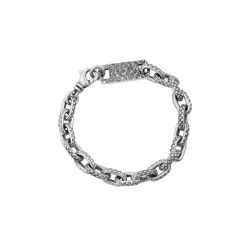 King Baby Oval Link Crosshatch Bracelet