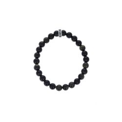 King Baby Black Obsidian Bracelet with Logo Ring