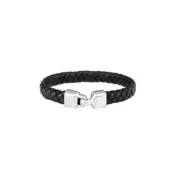 King Baby Small Braided Leather Bracelet with a Hook Clasp