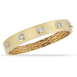 Radiant Harmony 3 CTW Lab-Grown Diamond Gold Bangle