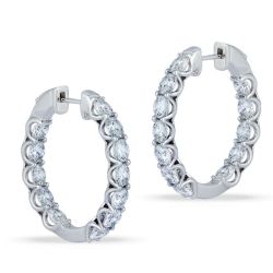 Lab Grown Diamond Eternity Hoop Earrings – 3.0 CTW