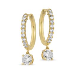 Golden Glow Lab Grown Diamond Hoop Earrings 1ctw