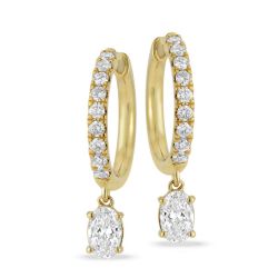 Oval Elegance Lab-Grown Diamond Hoop Earrings 1ctw