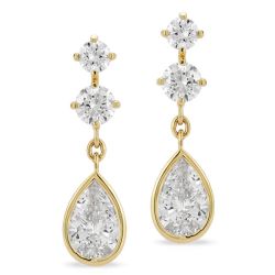 *Lab Grown* Golden Radiance Lab-Grown Teardrop Diamond Earrings