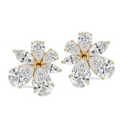 Floral Elegance Lab-Grown Diamond Stud Earrings