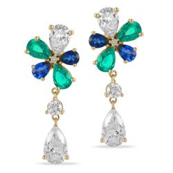 Radiant Garden Lab-Grown Gemstone Floral Drop Earrings 9.75tgw