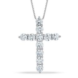 Radiant Cross Lab Grown Diamond Pendant – 3.0 ctw