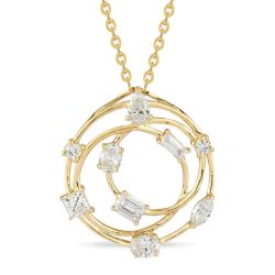 Celestial Elegance Lab Grown Diamond Gold Necklace .75ctw