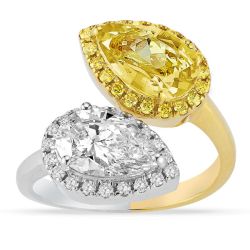 Yellow and White Lab Grown Diamond Ring