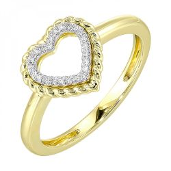 14k Yellow Gold .05ctw Diamond Heart Ring