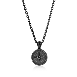 Stainless Steel Gunmetal North Star Necklace
