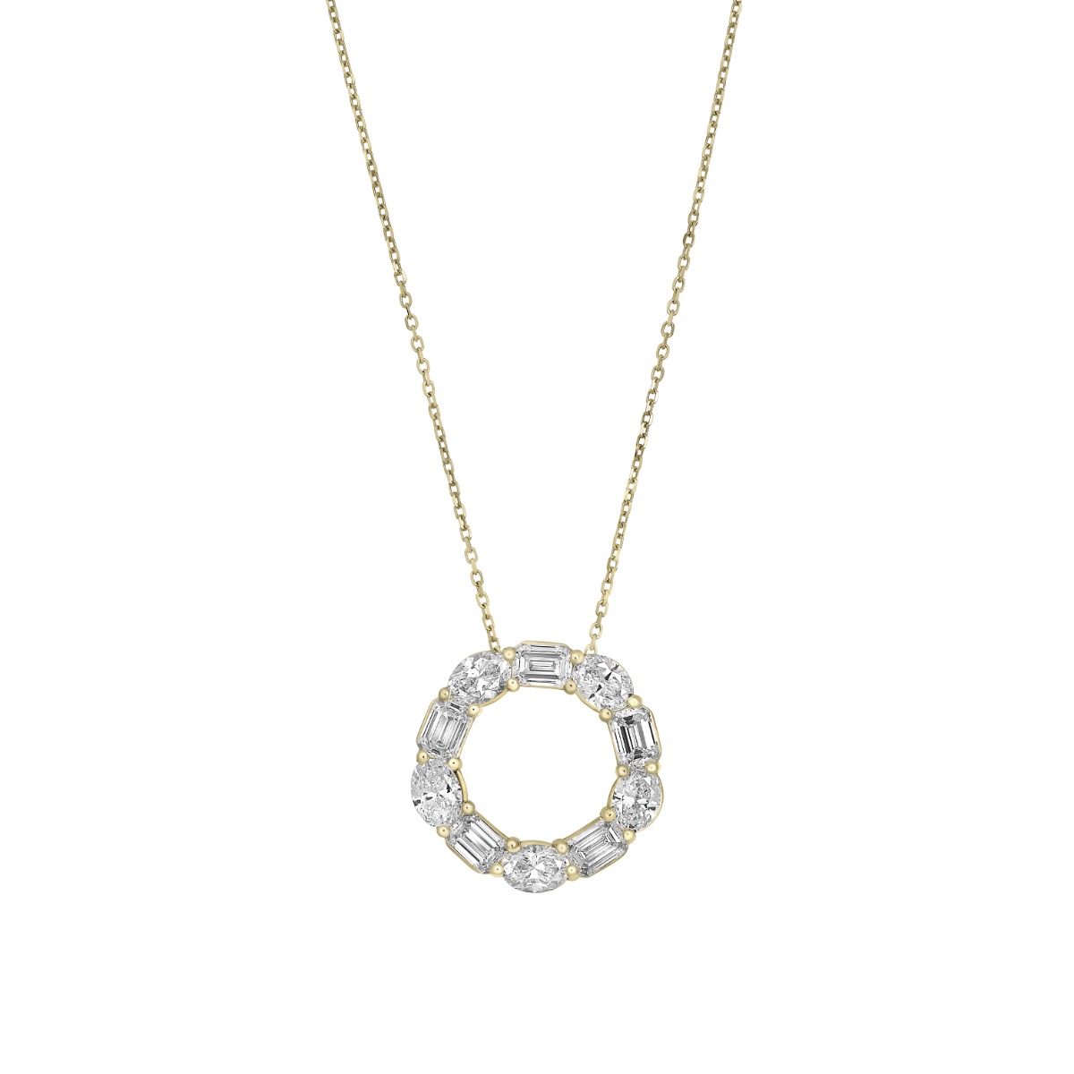 The Radiant Circle 2ctw Lab Grown Diamond Necklace in Yellow Gold *IGI  Certified*