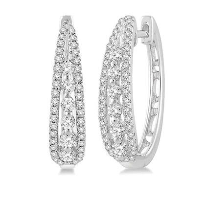 Diamond Hoop Earrings 