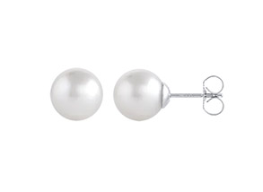 White Gold Akoya Pearl Stud Earring 