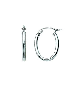 White Gold Hoop Earrings 