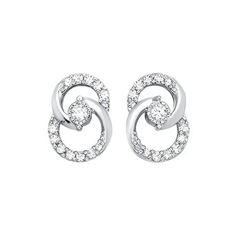 Diamond Double Circle Earrings 